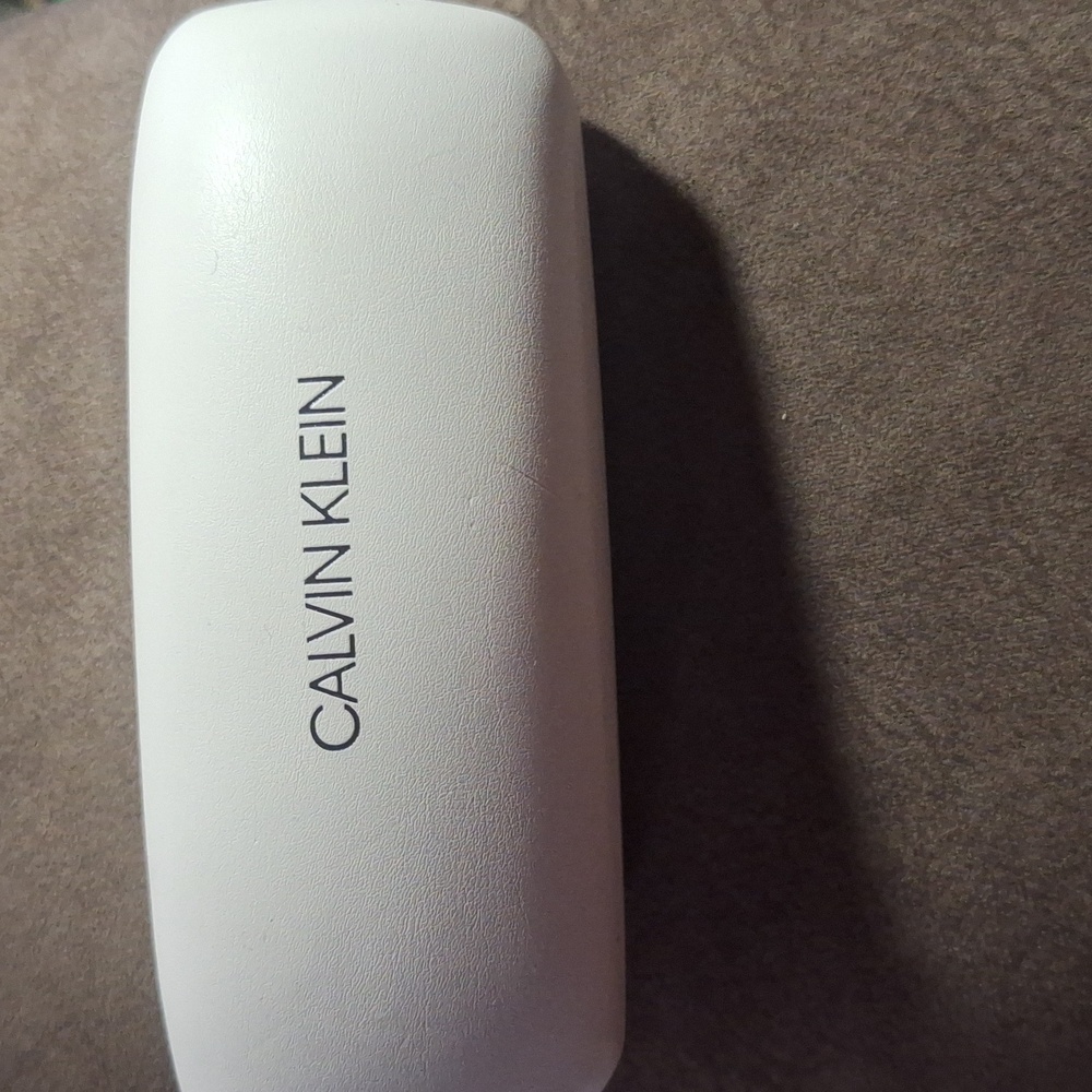 Calvin Klein White Leather Sunglasses Case